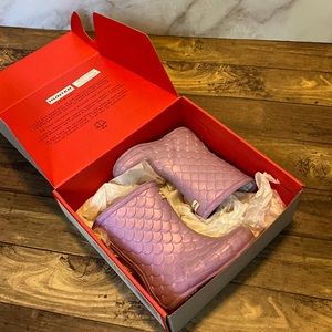 Hunter purple mermaid scale rainboots - size 6